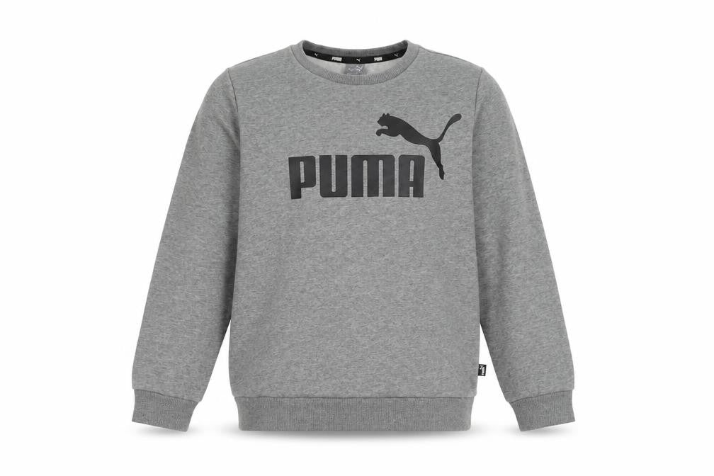 Front view of Puma boys’ grey crew neck sweatshirt 11-12y pullover