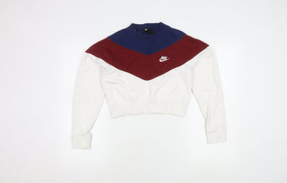 Nike Women's XS Colourblock Sweatshirt - Red, Blue, White