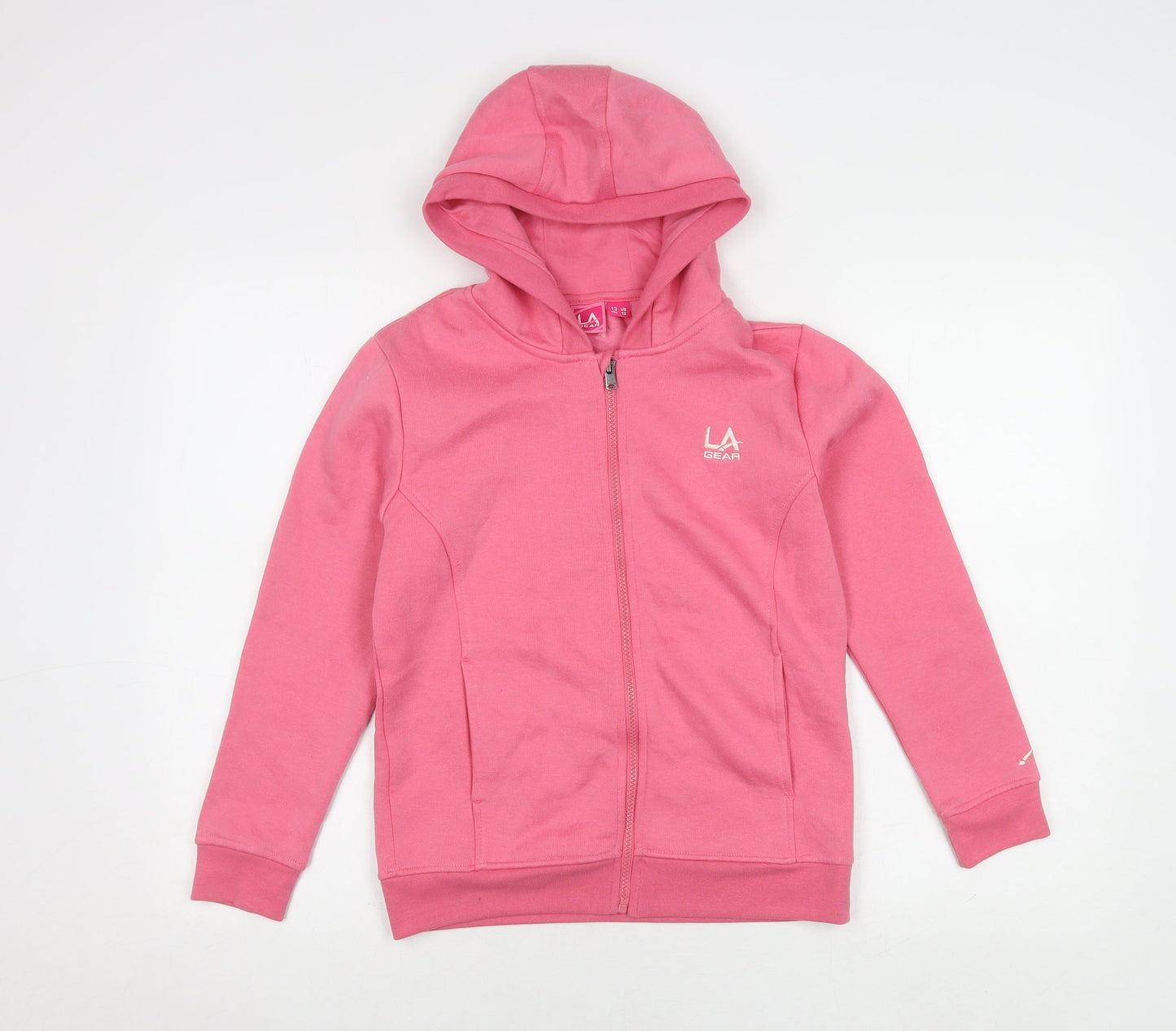 LA Gear Girls Pink Hooded Basic Jacket 13 Years