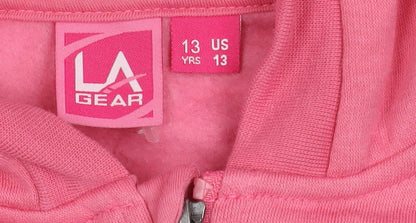 LA Gear Girls Pink Hooded Basic Jacket 13 Years