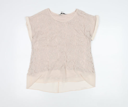 Coast Women Beige Lace Top Size 16