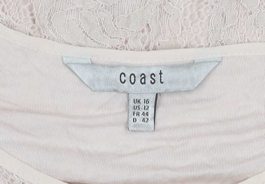 Womens UK Size Condition_16 Excellent Coast Beige Basic Blouse