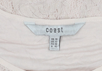 Womens UK Size Condition_16 Excellent Coast Beige Basic Blouse