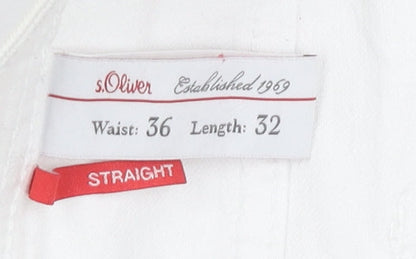 s.Oliver Women's White Straight Jeans Size 36
