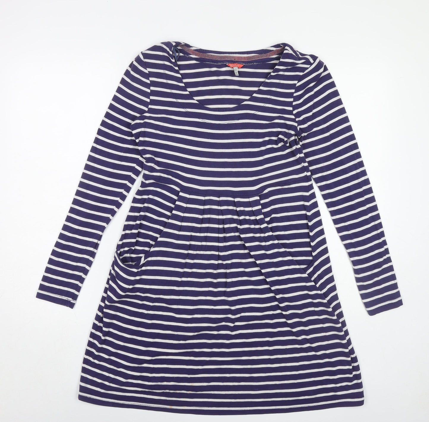 Joules Women's Blue Striped Long Sleeve Dress - Size 10
