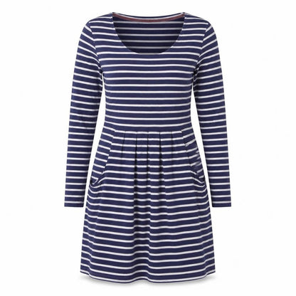 Joules Women's Blue Striped Long Sleeve Dress - Size 10
