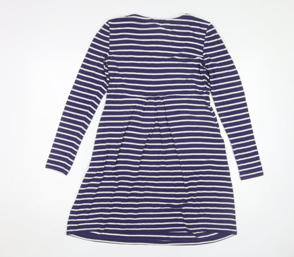 Joules Women's Blue Striped Long Sleeve Dress - Size 10