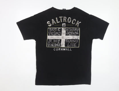 Saltrock Men's Black Graphic Print T-Shirt M