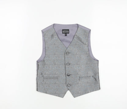 Thomas Nash Boys Grey Formal Waistcoat 5-6 Years Wedding Suit