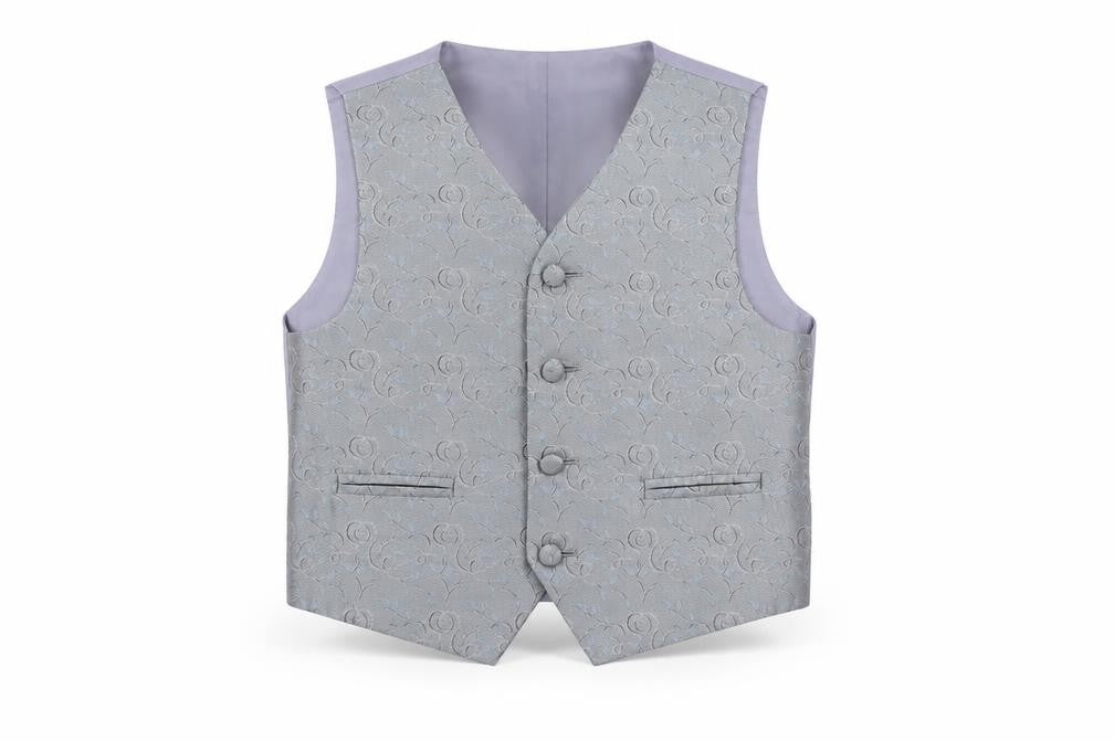 Front view of Thomas Nash boys’ grey formal waistcoat 5-6 years wedding suit