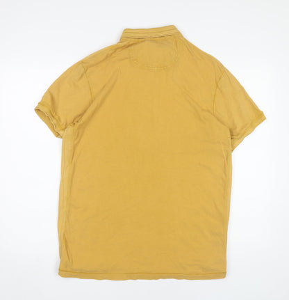 Mantaray Men's Yellow Polo Medium, Casual Cotton Shirt