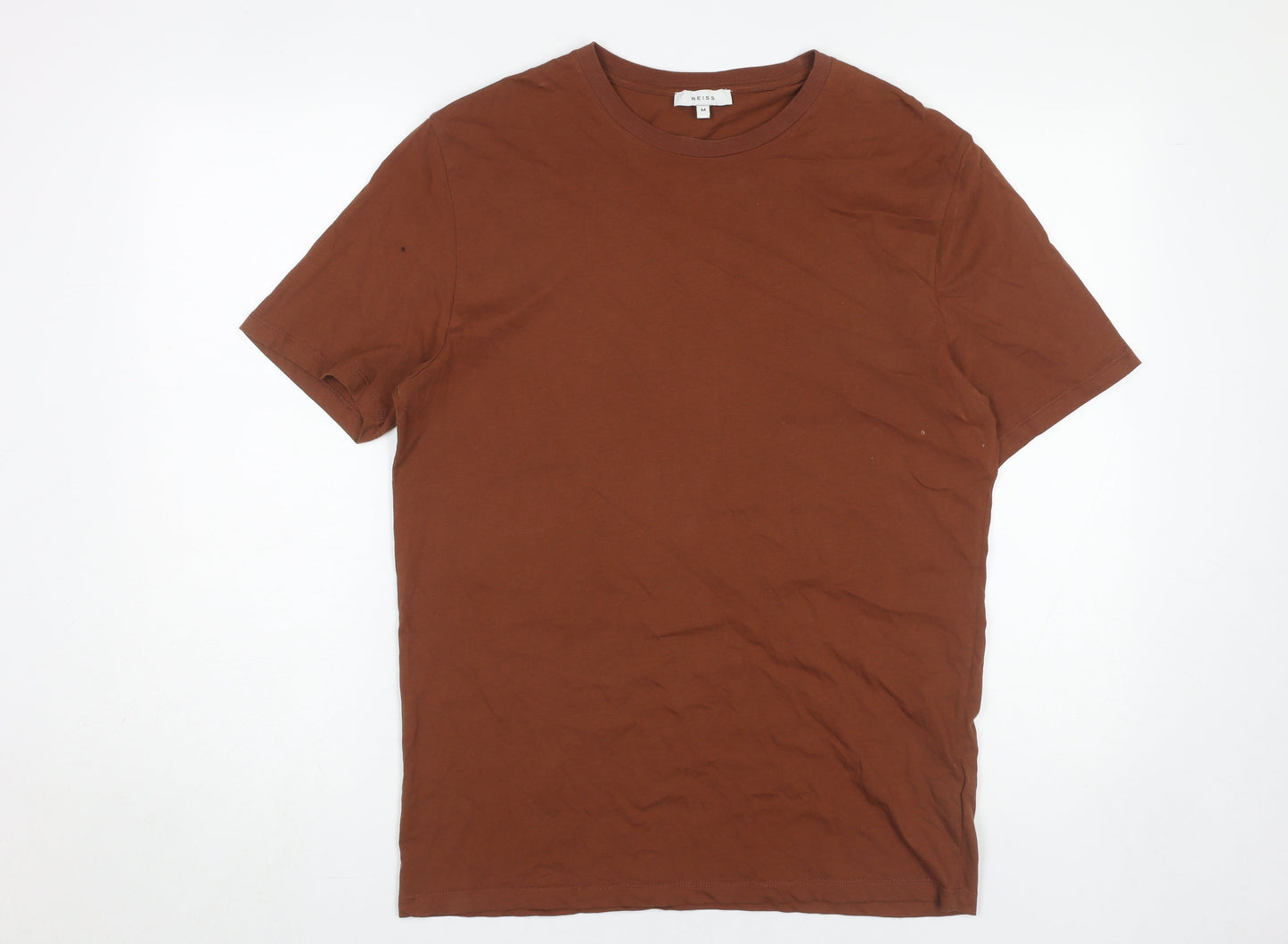 Reiss Men's Brown Cotton T-Shirt - Medium