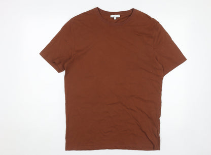 Reiss Men's Brown Cotton T-Shirt - Medium