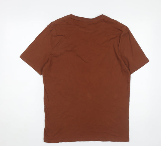 Reiss Men's Brown Cotton T-Shirt - Medium