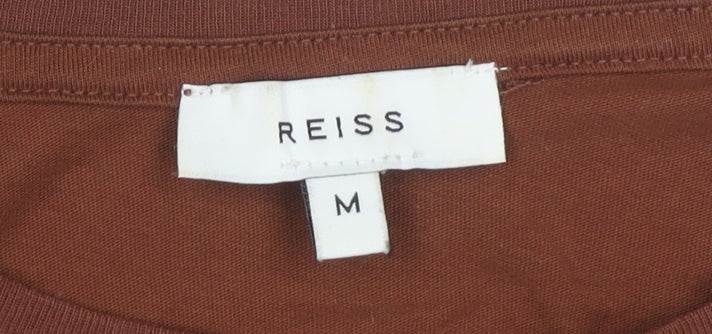 Reiss Men's Brown Cotton T-Shirt - Medium