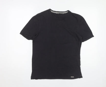 Ted Baker Men's Black Cotton Crew Neck T-Shirt