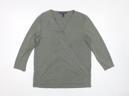 Long Tall Sally Women's Green Wrap Top - Size S