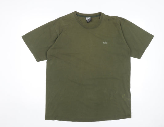 Nike Men's Green XL T-Shirt, Cotton Crew Neck