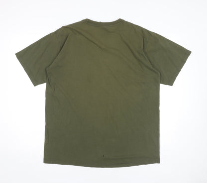 Nike Men's Green XL T-Shirt, Cotton Crew Neck