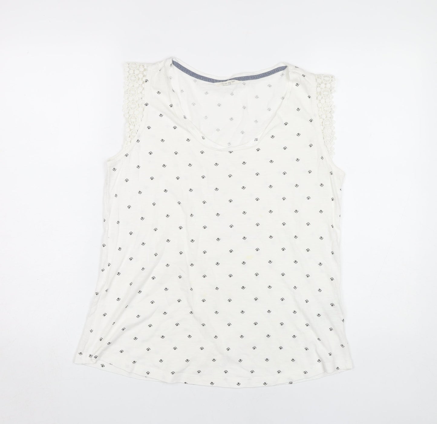 Womens UK Size 12 White Stuff White Basic Tank