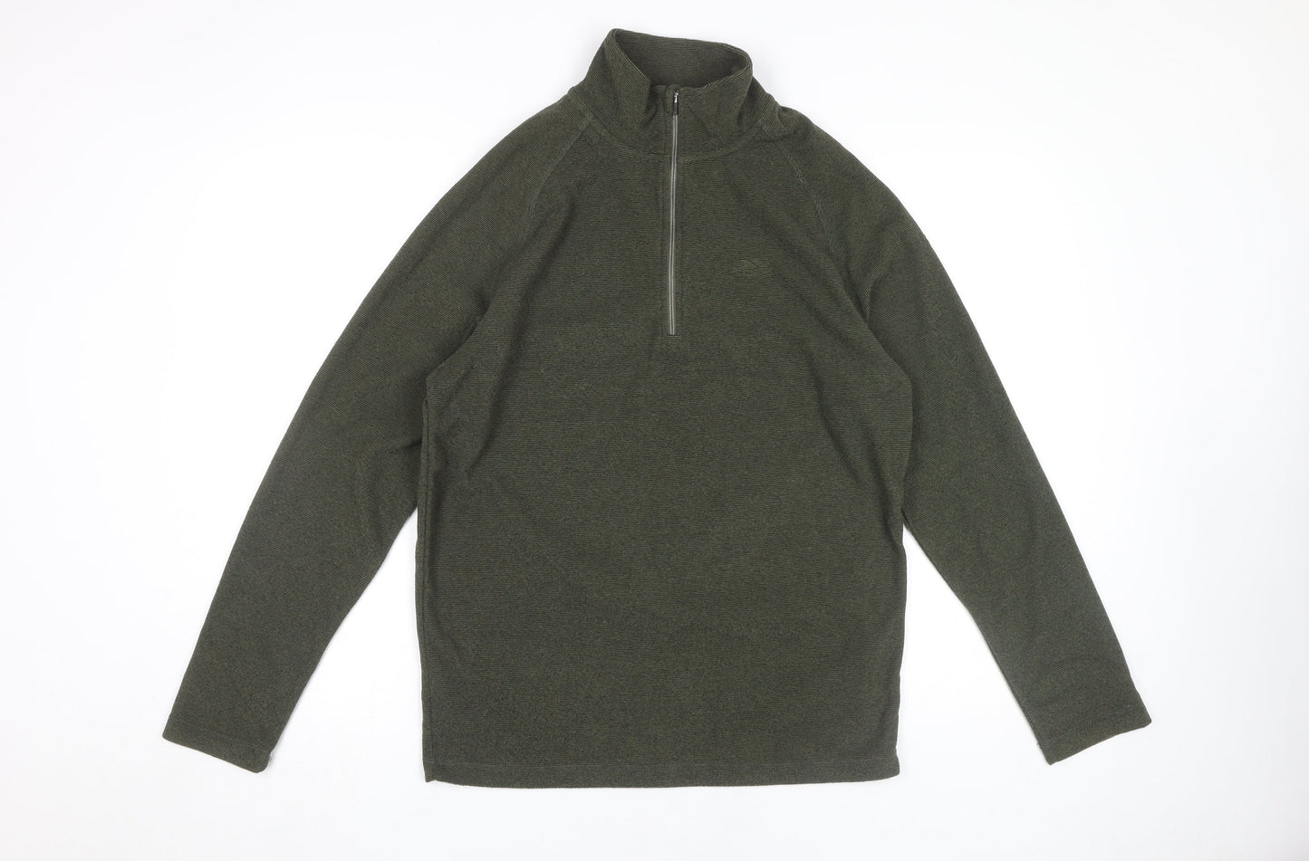 Trespass Men's Green 1/4 Zip Fleece Hoodie, Size M