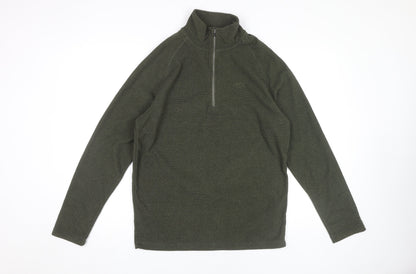 Trespass Men's Green 1/4 Zip Fleece Hoodie, Size M