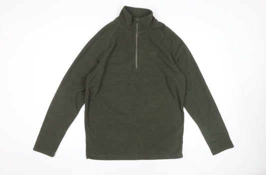 Trespass Men's Green 1/4 Zip Fleece Hoodie, Size M