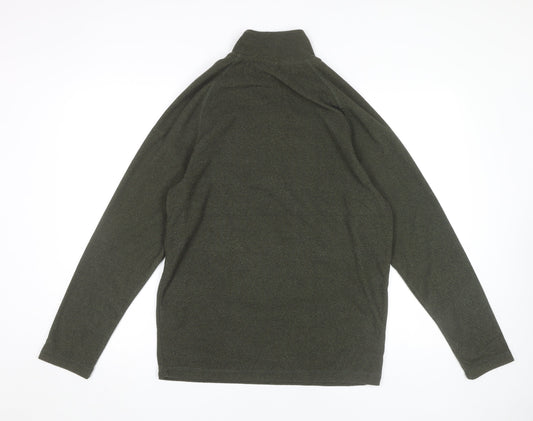 Trespass Men's Green 1/4 Zip Fleece Hoodie, Size M