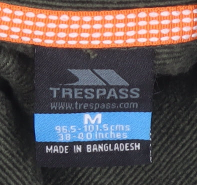 Trespass Men's Green 1/4 Zip Fleece Hoodie, Size M