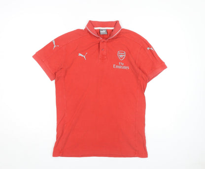 Unisex Adults UK Size M PUMA Red Basic Polo