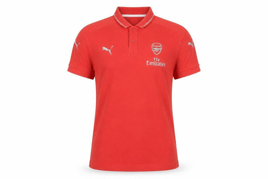 Front view of Puma unisex red polo shirt m sports casual