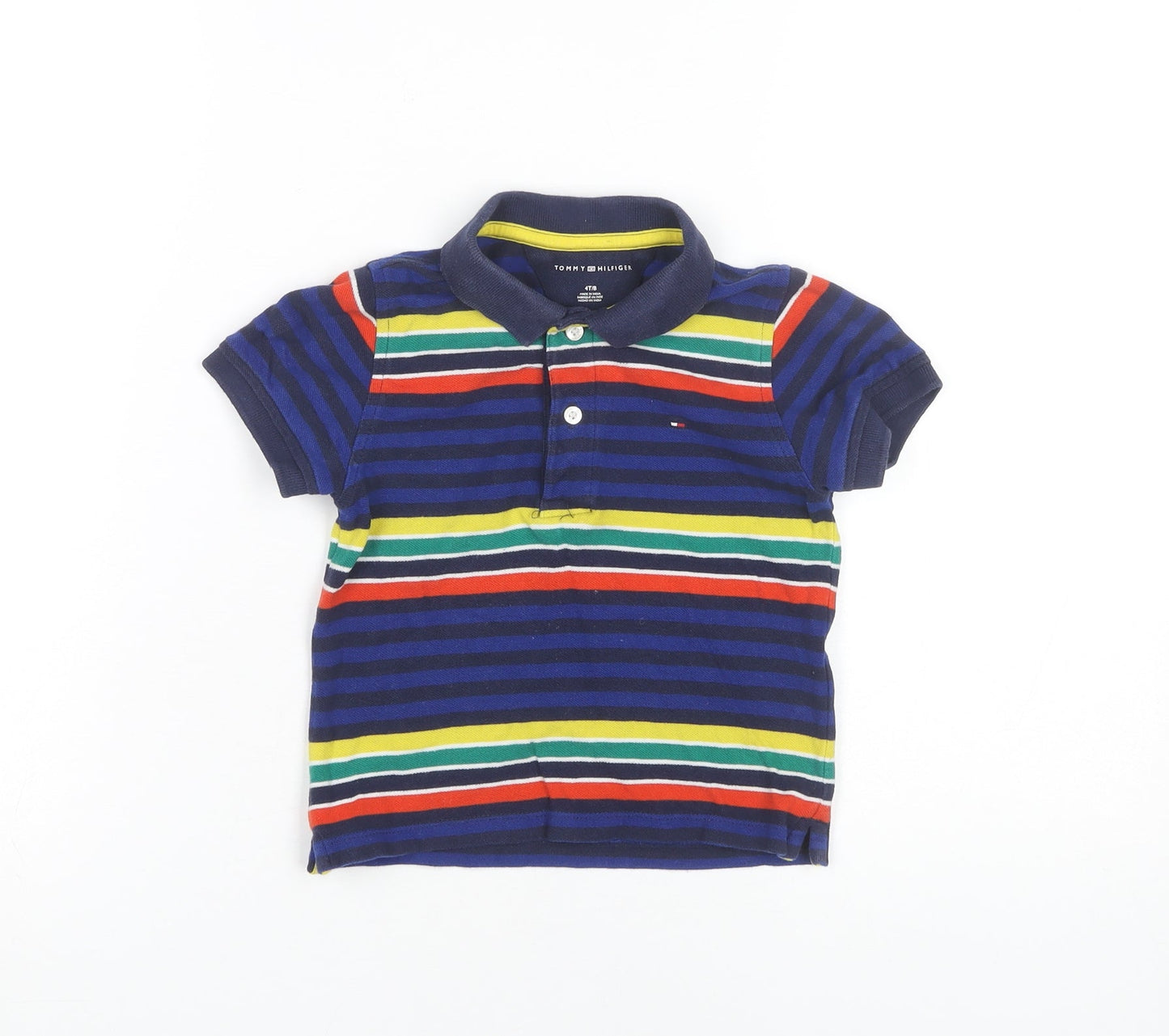 Tommy Hilfiger Boys Multicoloured Striped Polo Shirt 4 Years