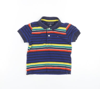 Tommy Hilfiger Boys Multicoloured Striped Polo Shirt 4 Years