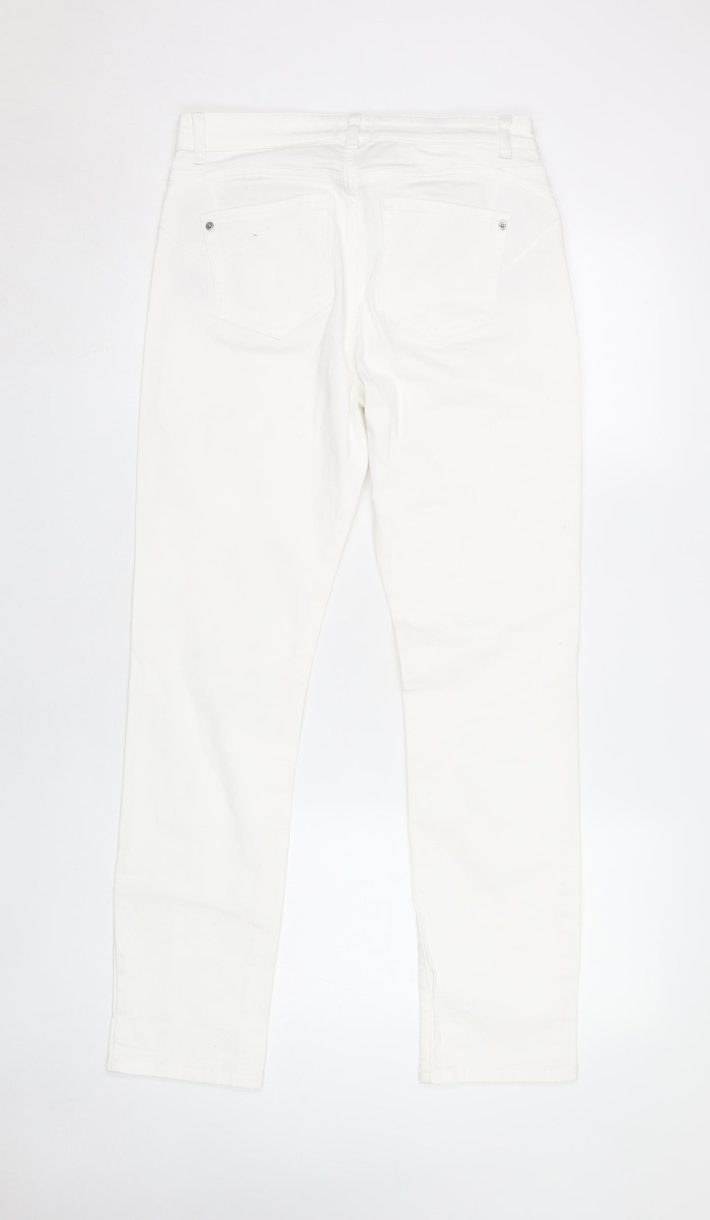 Womens UK Size 10 White Stuff Regular Fit Straight White Jeans