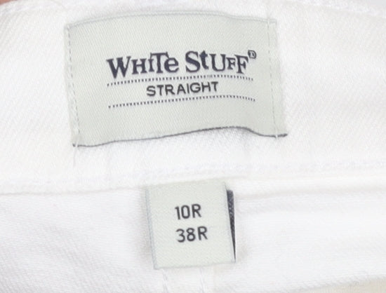 Womens UK Size 10 White Stuff Regular Fit Straight White Jeans