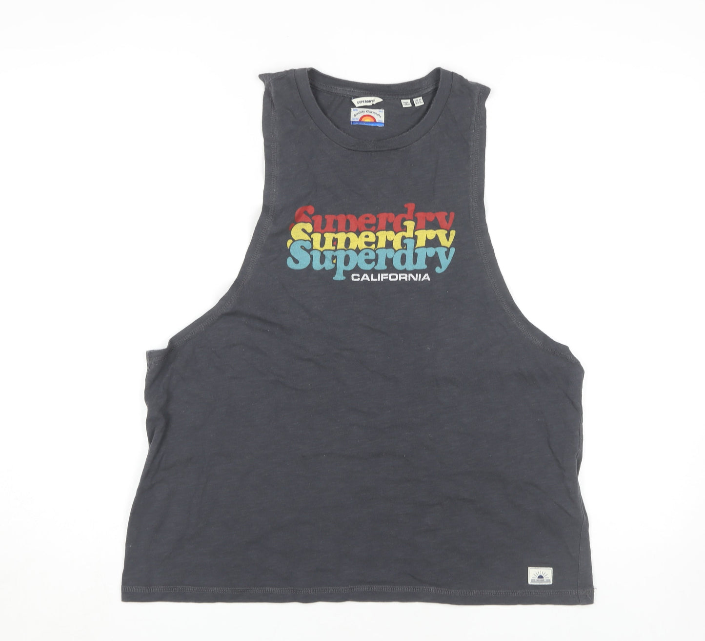 Womens UK Size 8 Superdry Black Basic Tank