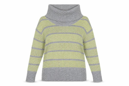 FatFace Women's Grey Green Cowl Neck Pullover Jumper 12