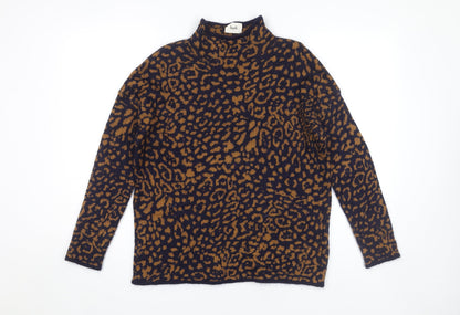 Hush Women's Leopard Mock Neck Jumper XS