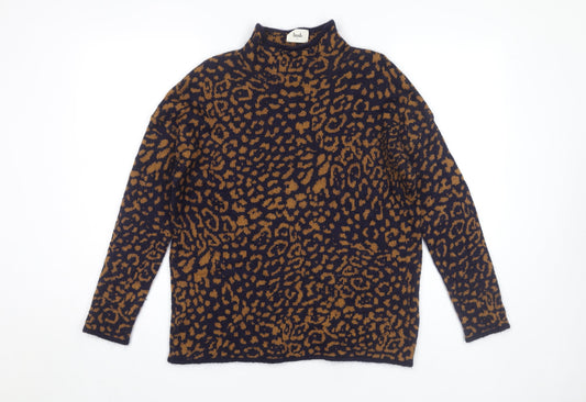Hush Women's Leopard Mock Neck Jumper XS