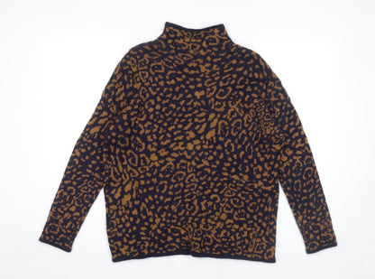 Hush Women's Leopard Mock Neck Jumper XS