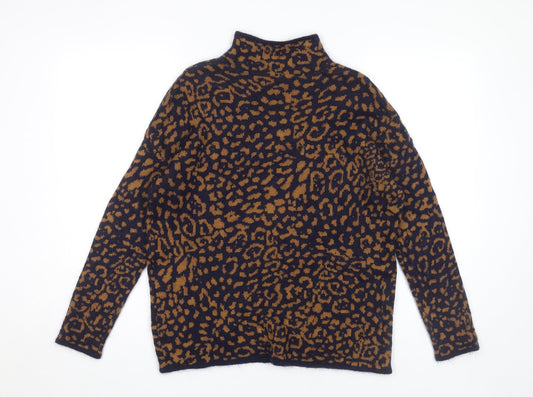 Hush Women's Leopard Mock Neck Jumper XS