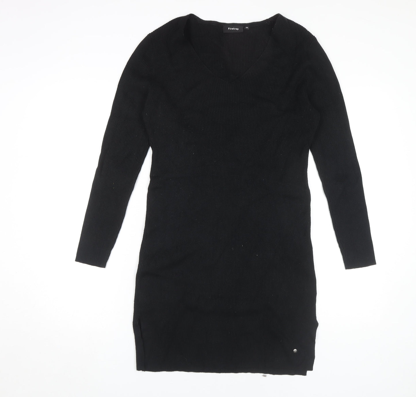 Firetrap Women's Black V-Neck Knit Dress Size 10