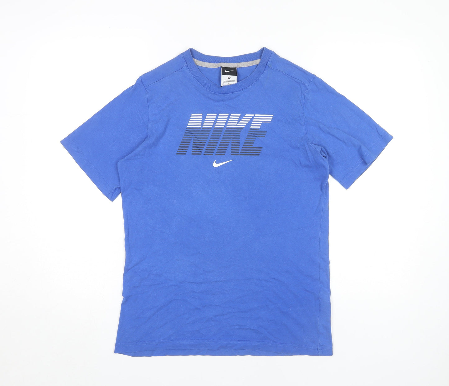 Nike Boys Blue XL Graphic Logo T-Shirt, Casual Short Sleeve