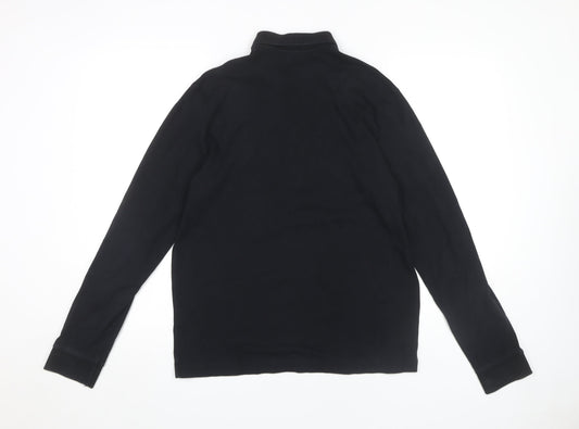 Hugo Boss Men's Black Polo Shirt, Long Sleeve, M