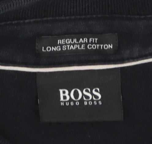 Hugo Boss Men's Black Polo Shirt, Long Sleeve, M