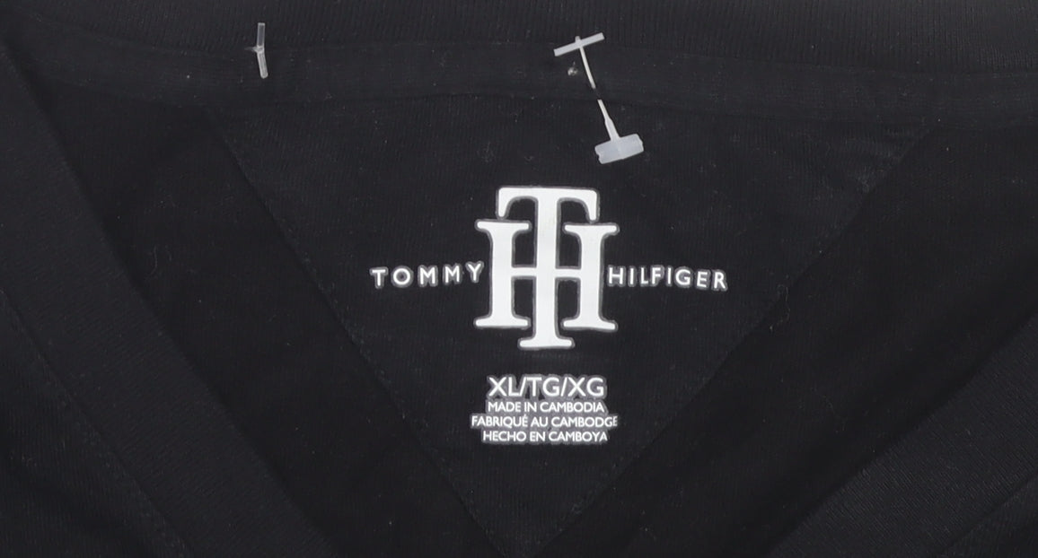 Tommy Hilfiger Men's Black XLT V-Neck T-Shirt