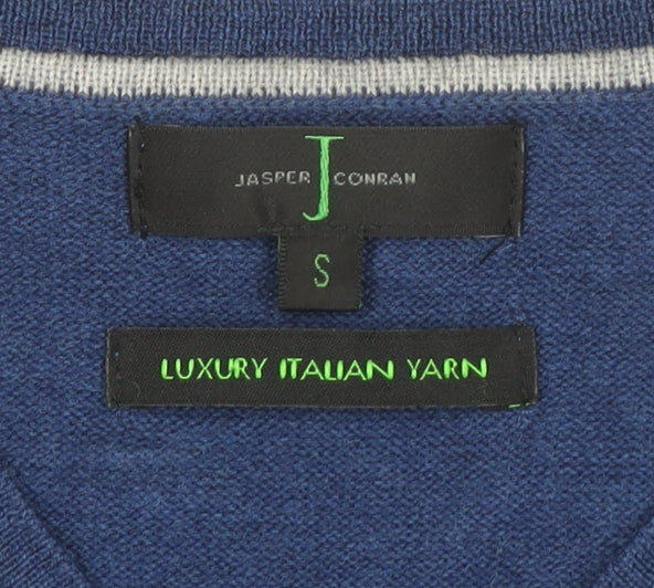 Jasper Conran Men's Blue V-Neck Pullover Jumper S