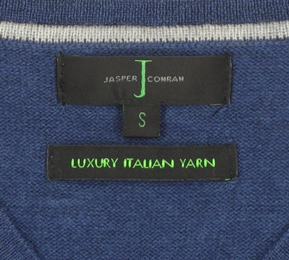 Jasper Conran Men's Blue V-Neck Pullover Jumper S