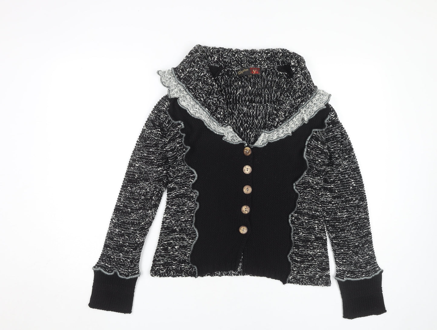 Womens UK Size S Stephen Black Cardigan Jumper