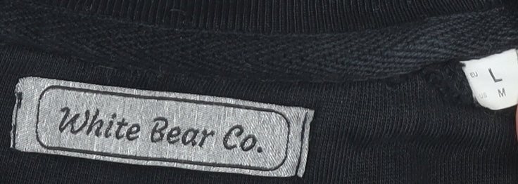 White Bear Co. Men's Black Pullover Logo Sweatshirt L